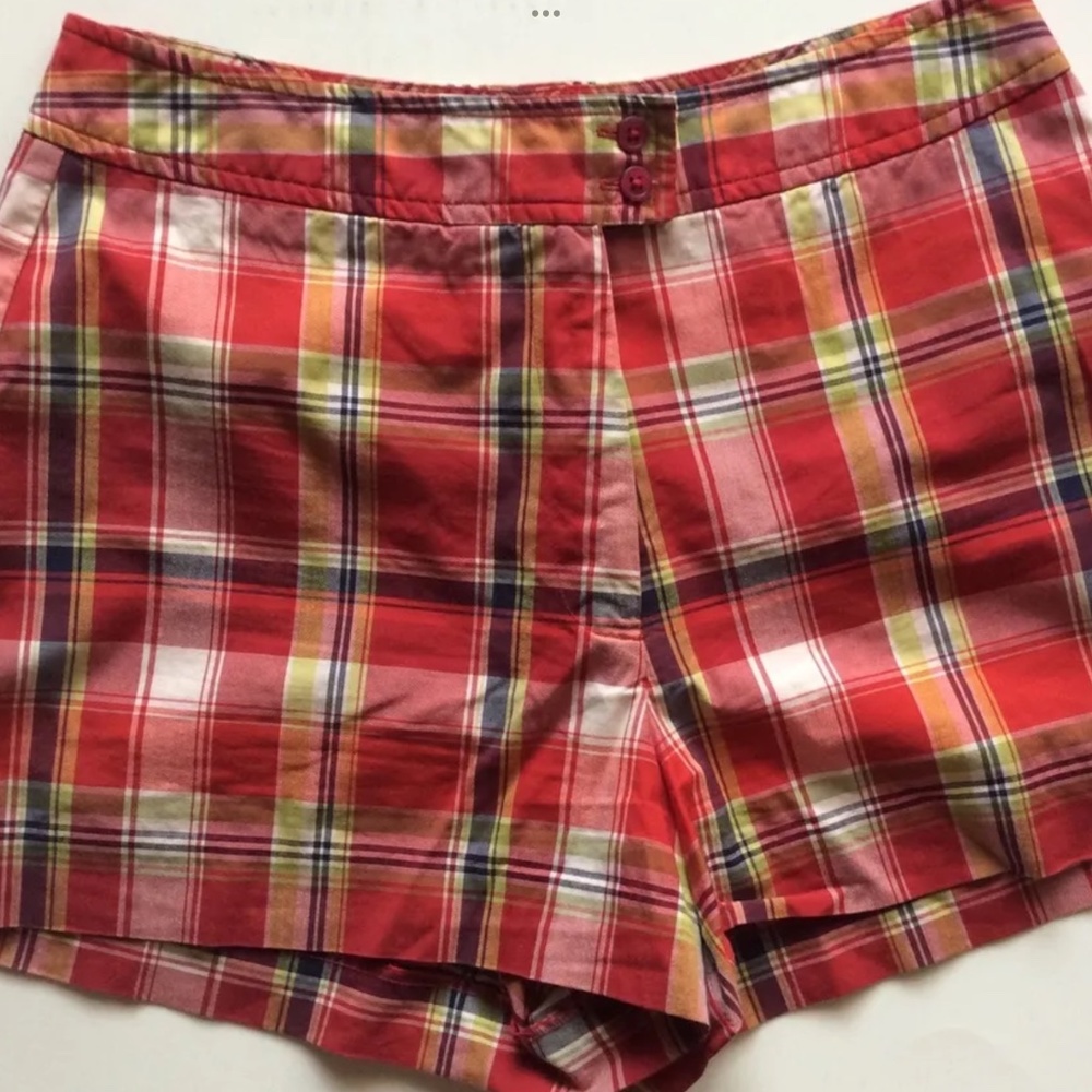 Esprit Women's Vintage 80 90’s Red Plaid Shorts Size 28 Inch Waist SZ 6 7 8